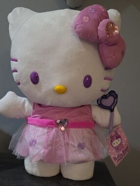 Hello Kitty CVS Greeter Pink and Purple Bow Plush with Heart Gem
